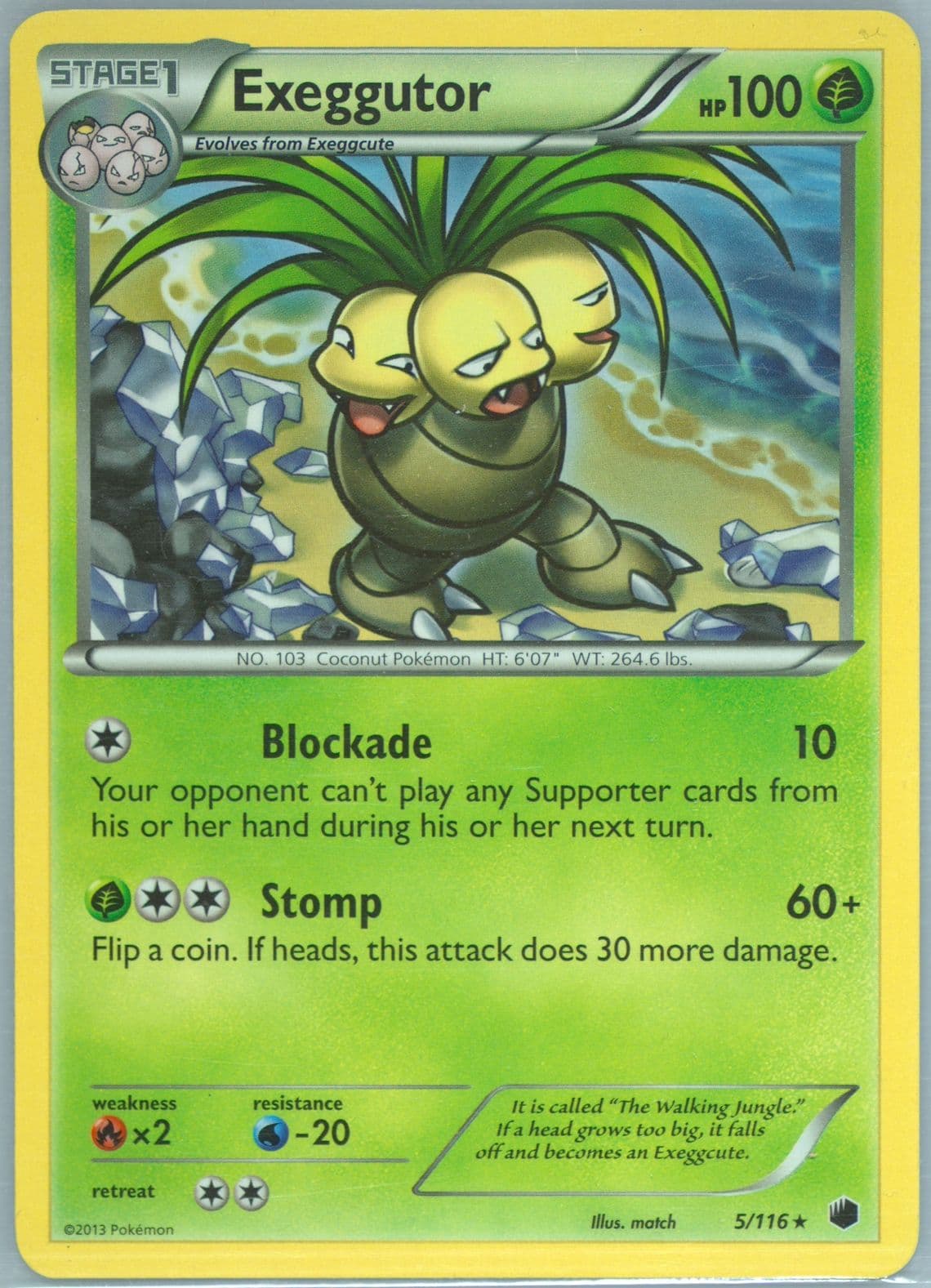 Exeggutor (5) 2013 Pokemon Black & White Plasma Freeze