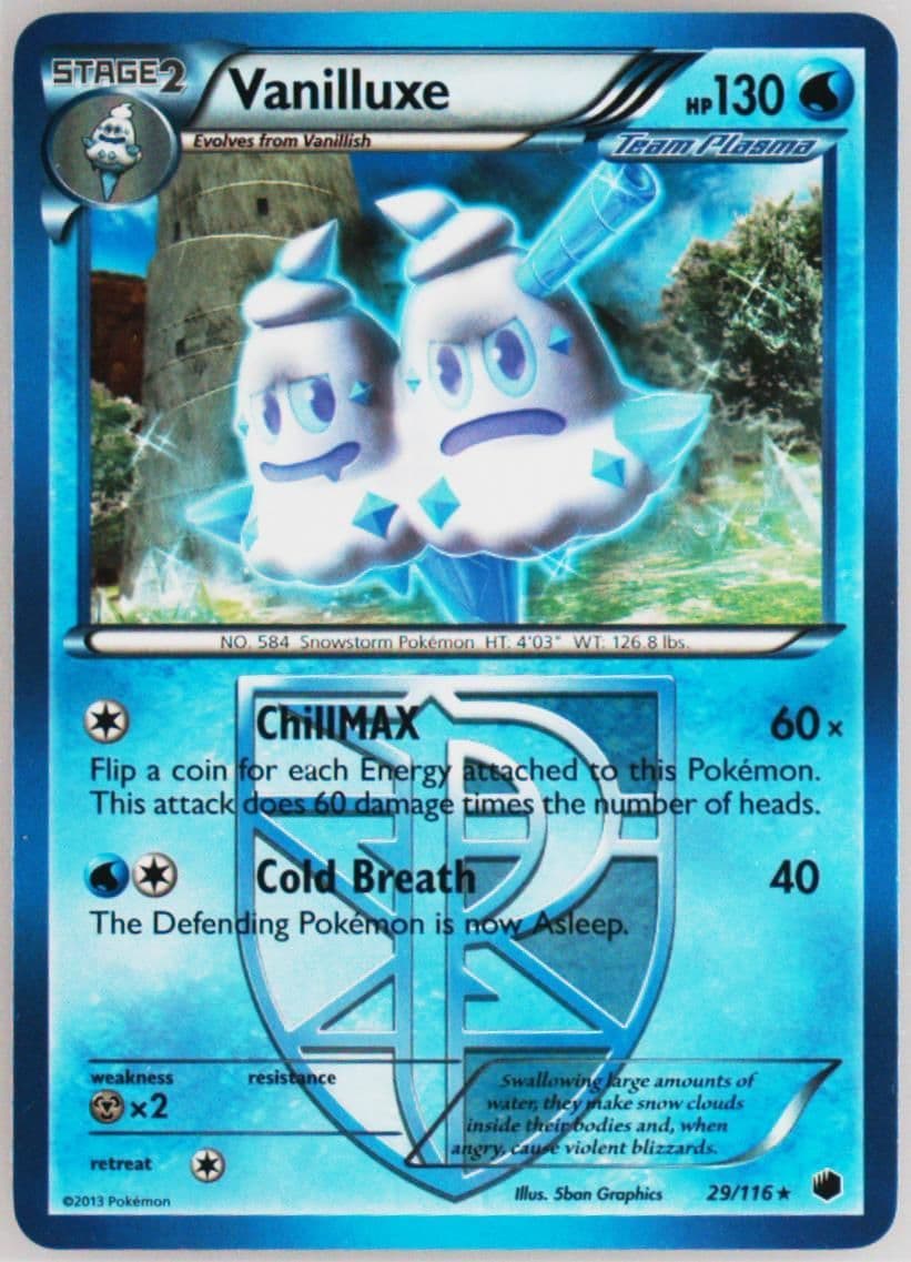 Vanilluxe (29) 2013 Pokemon Black & White Plasma Freeze