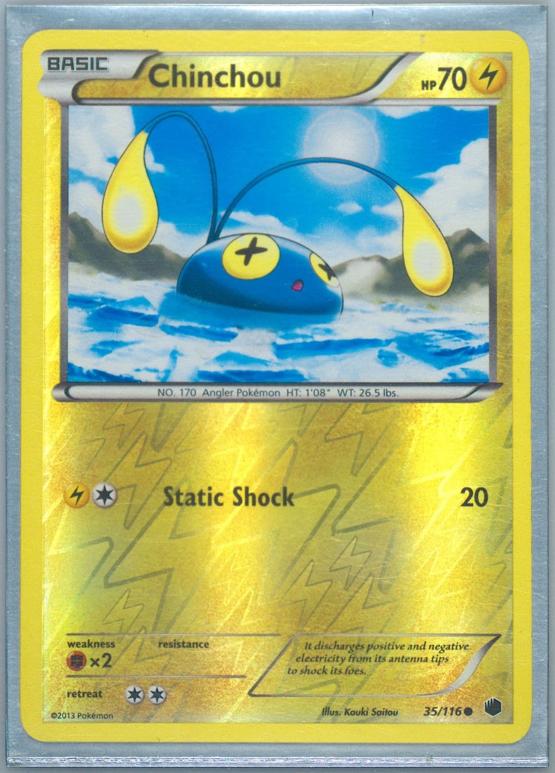 Chinchou-Reverse Foil (35) 2013 Pokemon Black & White Plasma Freeze