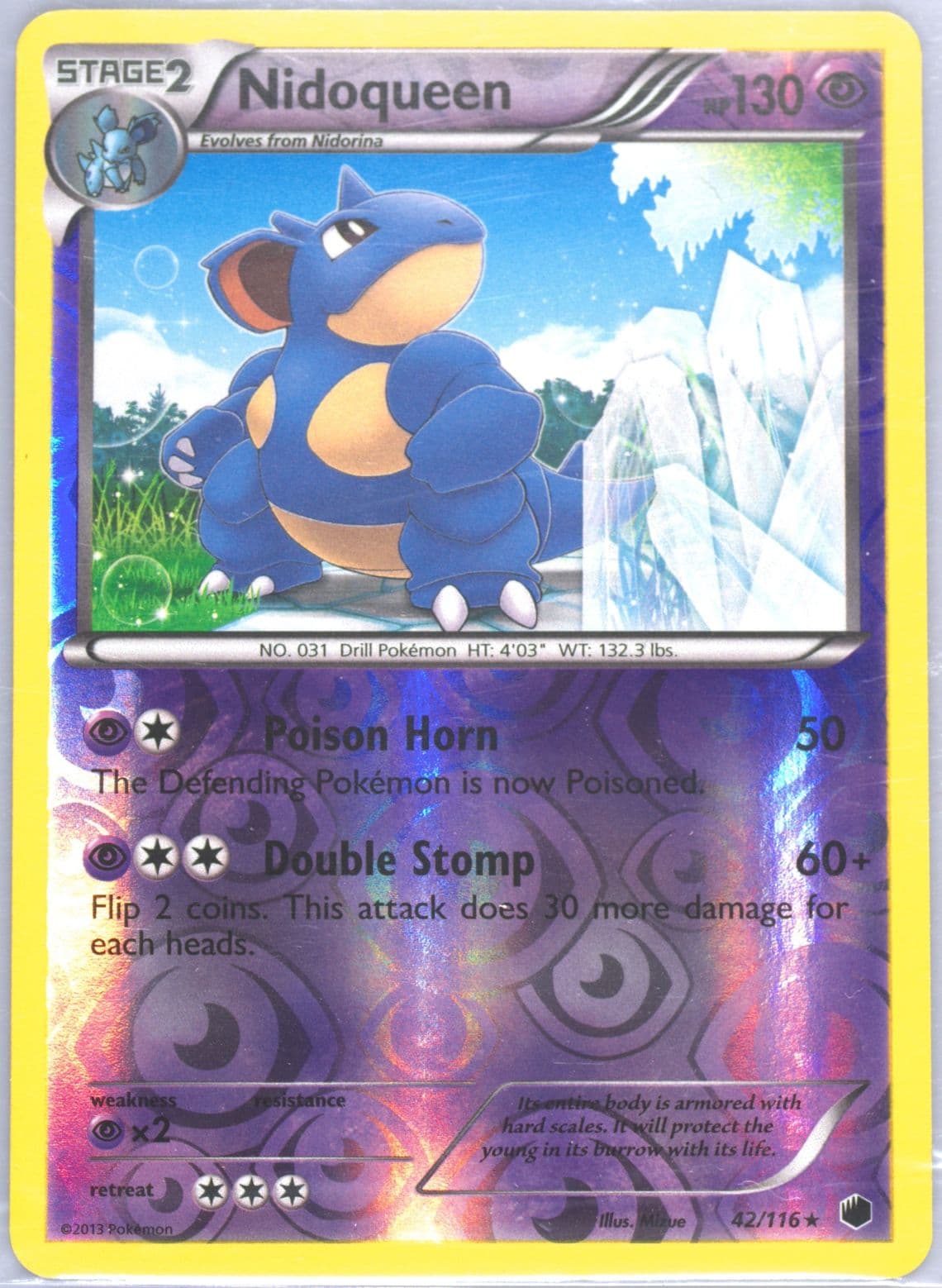Nidoqueen-Reverse Foil (42) 2013 Pokemon Black & White Plasma Freeze