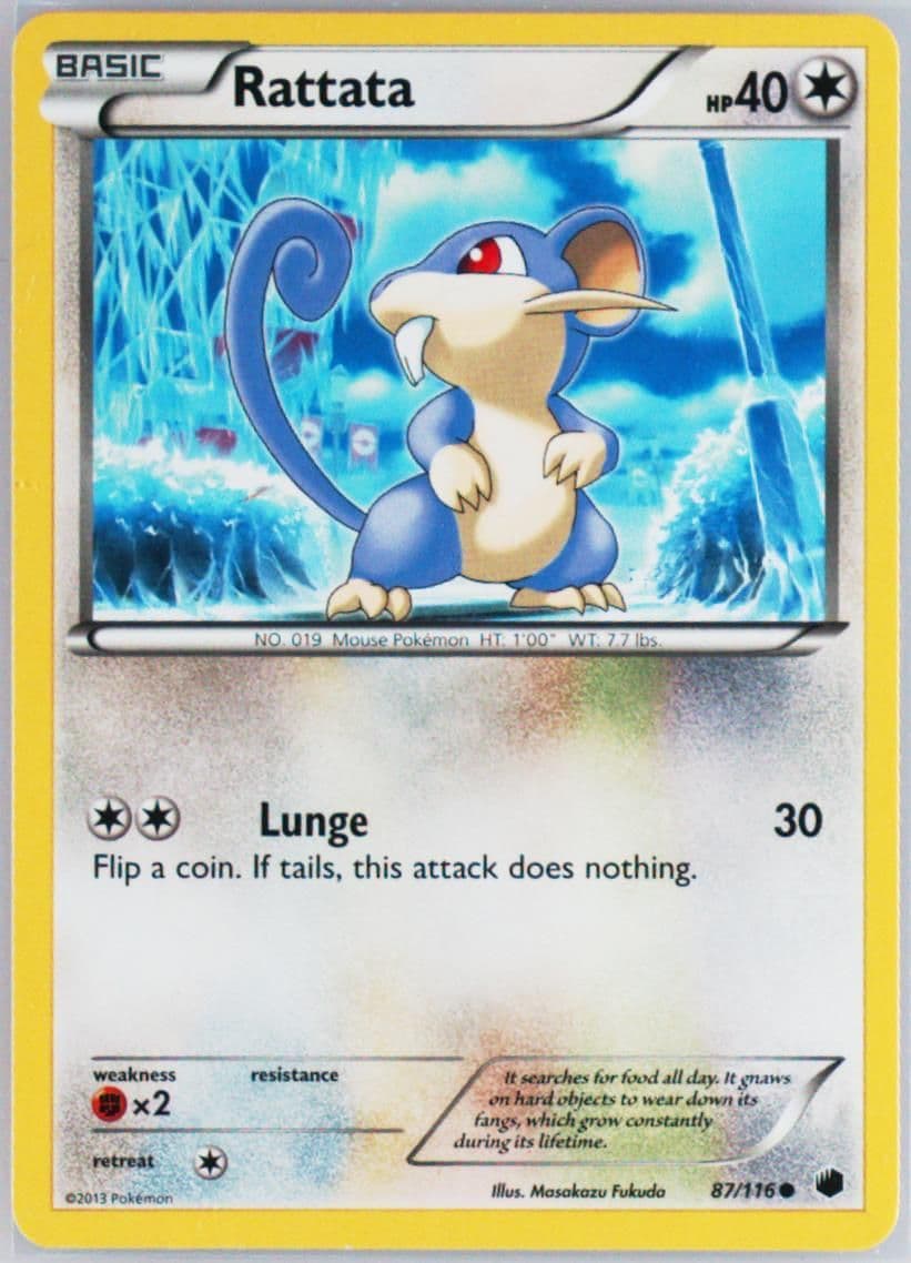 Rattata (87) 2013 Pokemon Black & White Plasma Freeze