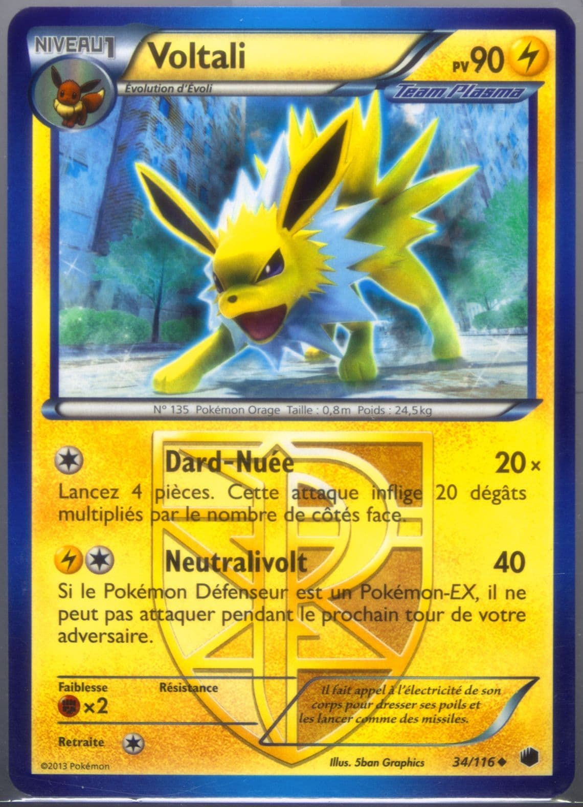 Voltali French (34) 2013 Pokemon Black & White Plasma Freeze