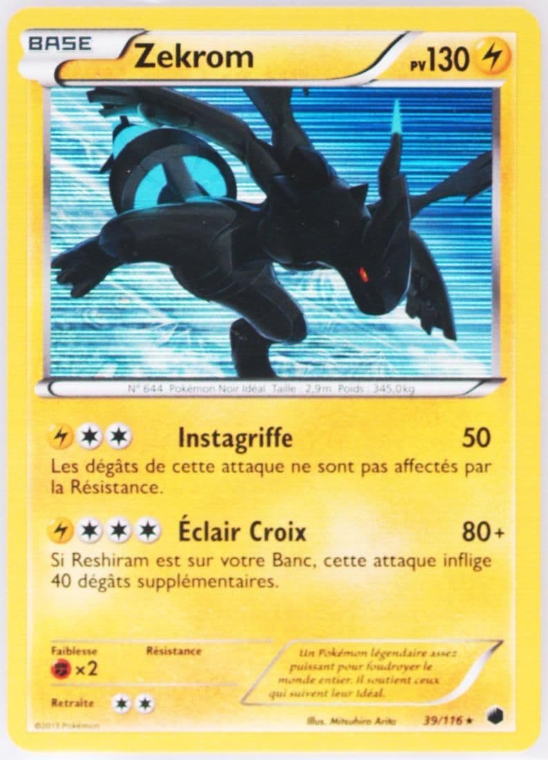 Zekrom-Holo French (39) 2013 Pokemon Black & White Plasma Freeze