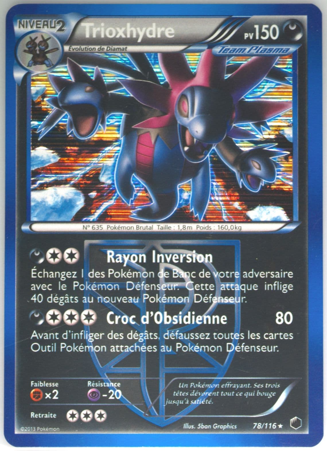 Trioxhydre-Holo French (78) 2013 Pokemon Black & White Plasma Freeze