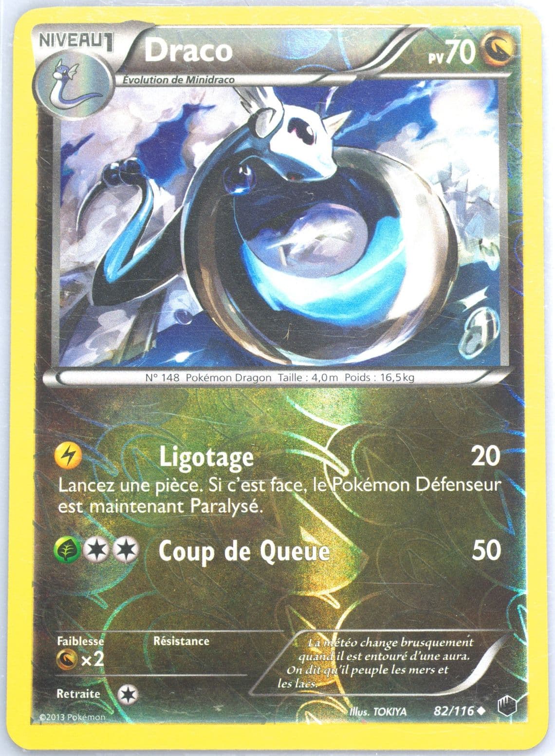 Draco-Reverse Foil French (82) 2013 Pokemon Black & White Plasma Freeze