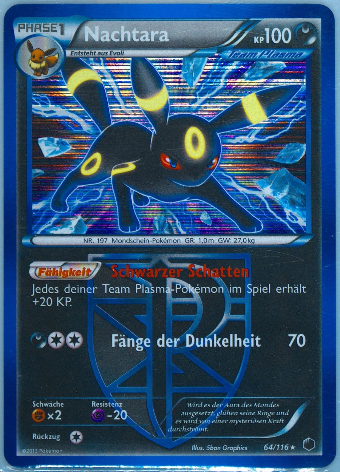Nachtara-Holo German (64) 2013 Pokemon Black & White Plasma Freeze