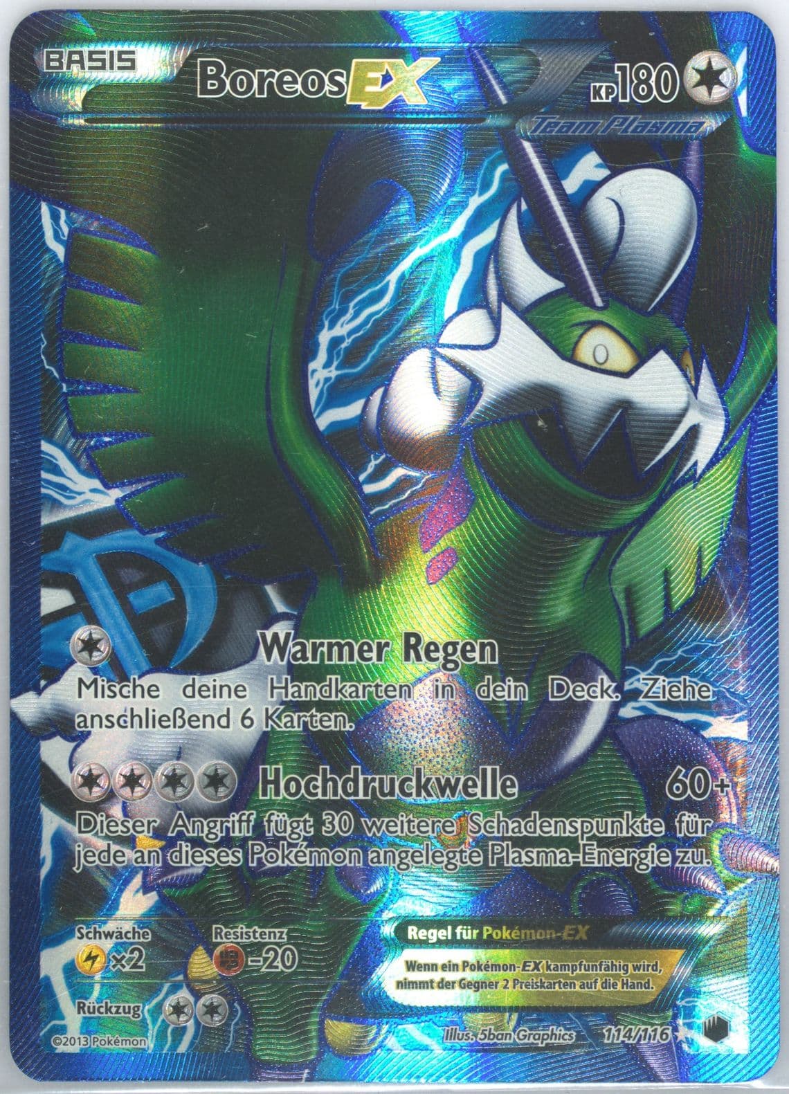 Full Art/Boreos EX German (114) 2013 Pokemon Black & White Plasma Freeze