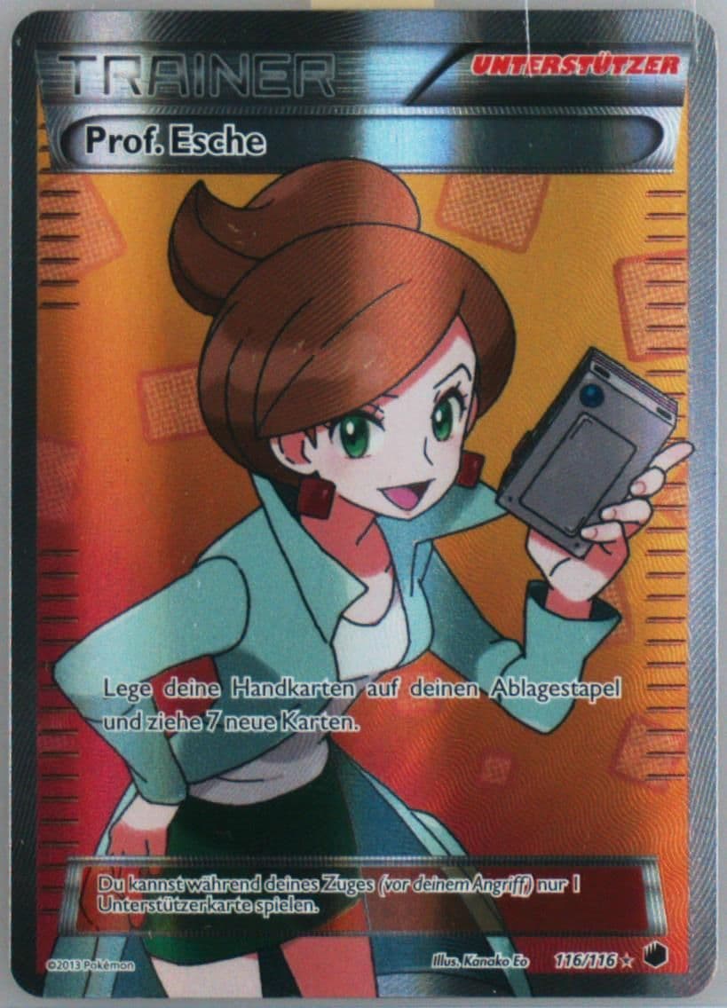 Full Art/Prof. Esche German (116) 2013 Pokemon Black & White Plasma Freeze