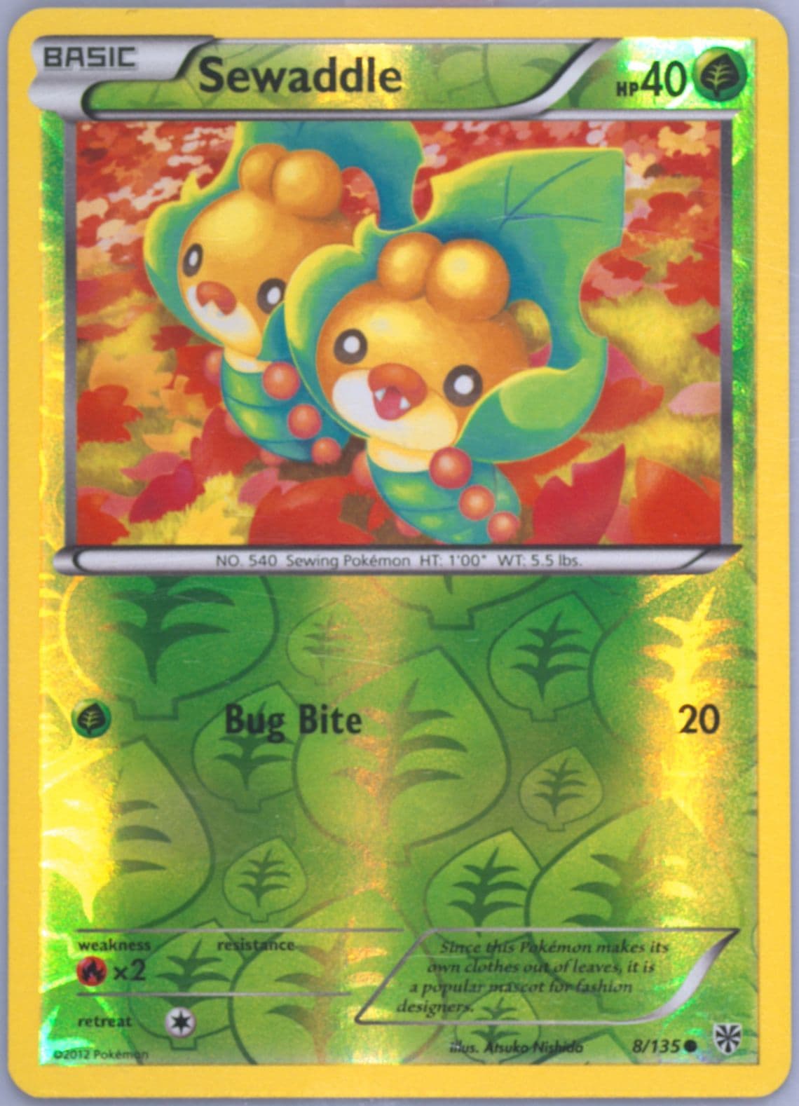 Sewaddle-Reverse Foil (8) 2013 Pokemon Black & White Plasma Storm