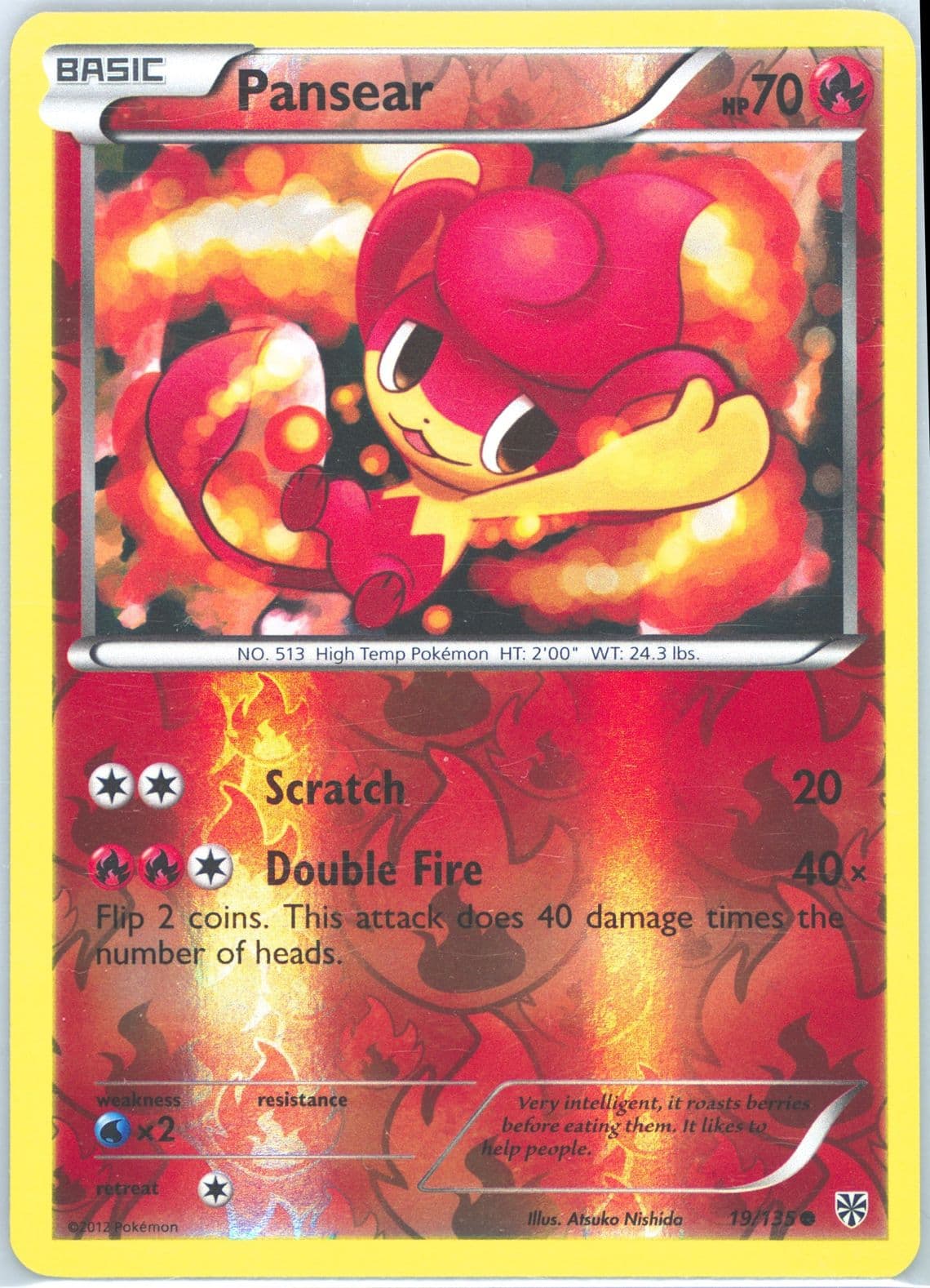 Pansear-Reverse Foil (19) 2013 Pokemon Black & White Plasma Storm