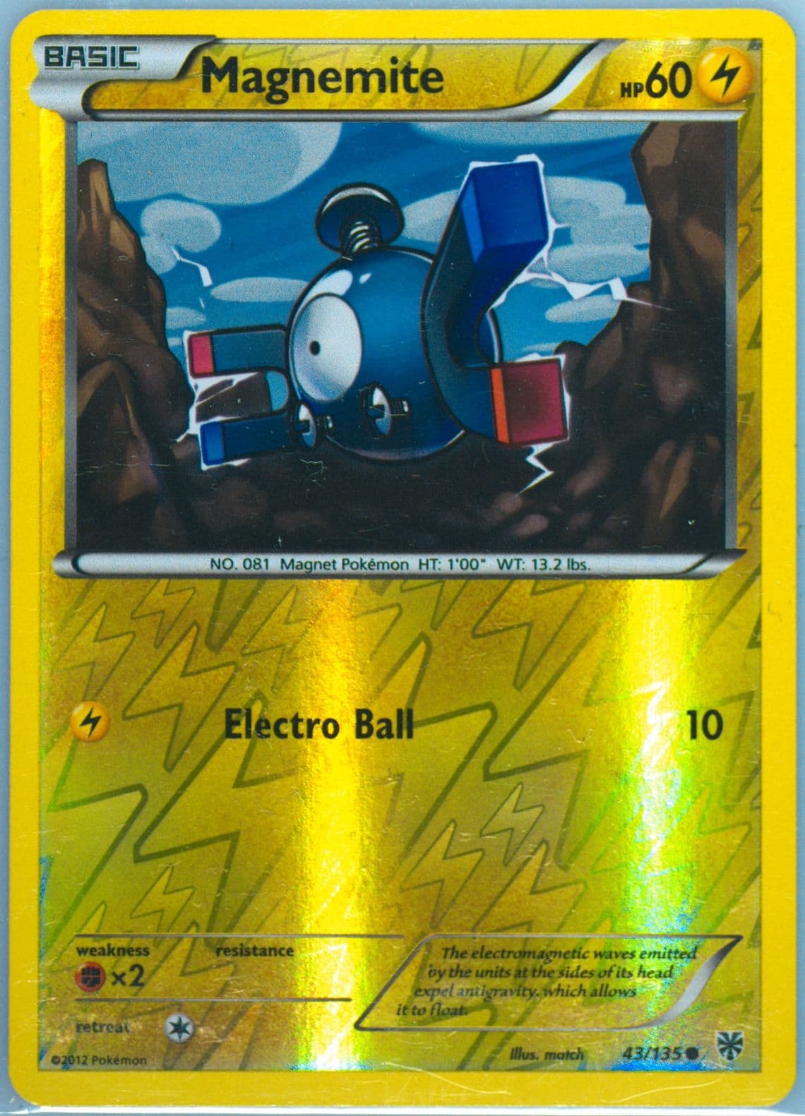 Magnemite-Reverse Foil (43) 2013 Pokemon Black & White Plasma Storm