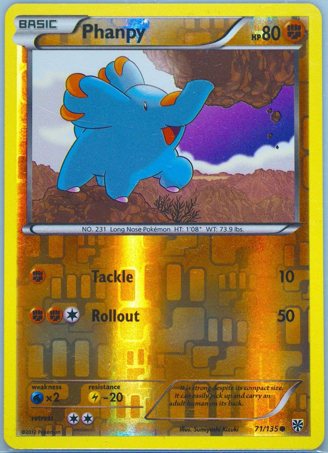Phanpy-Reverse Foil (71) 2013 Pokemon Black & White Plasma Storm