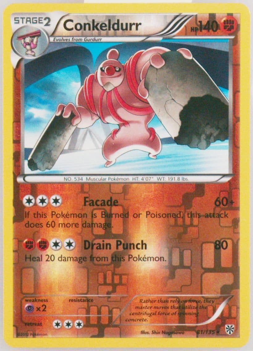 Conkeldurr-Reverse Foil (81) 2013 Pokemon Black & White Plasma Storm