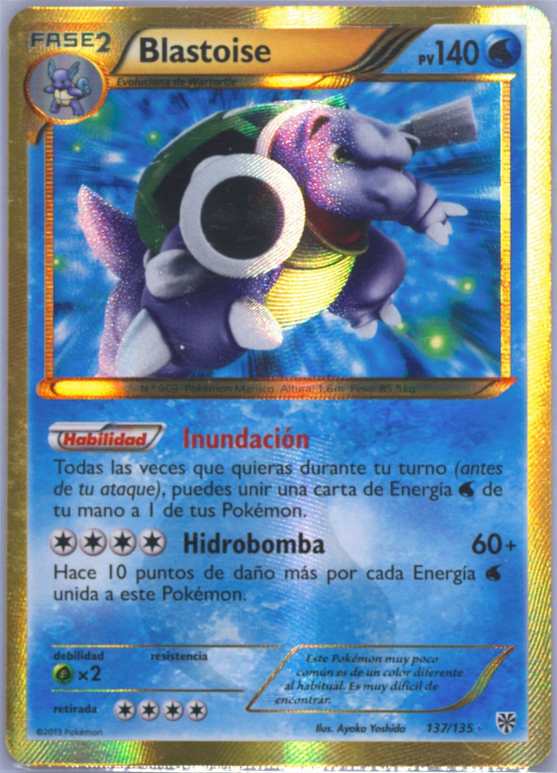 Blastoise Spanish (137) 2013 Pokemon Black & White Plasma Storm