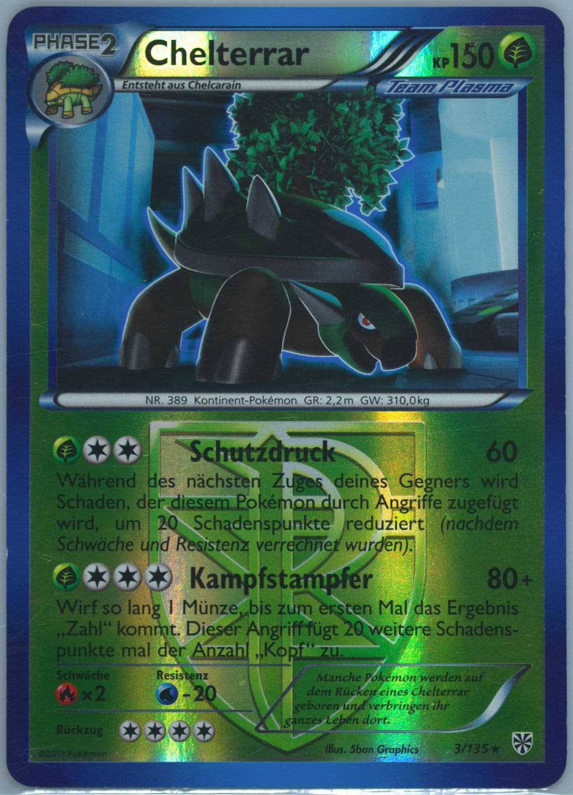 Chelterrar-Reverse Foil German (3) 2013 Pokemon Black & White Plasma Storm
