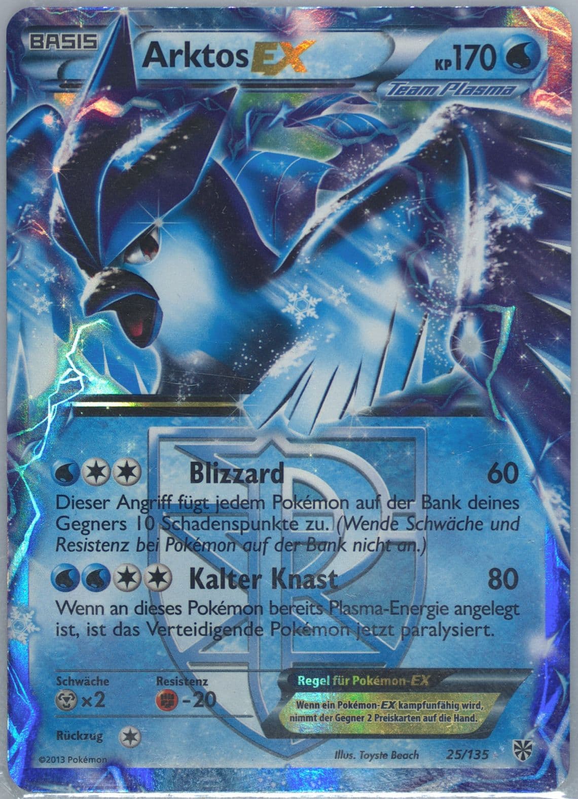 Arktos EX German (25) 2013 Pokemon Black & White Plasma Storm