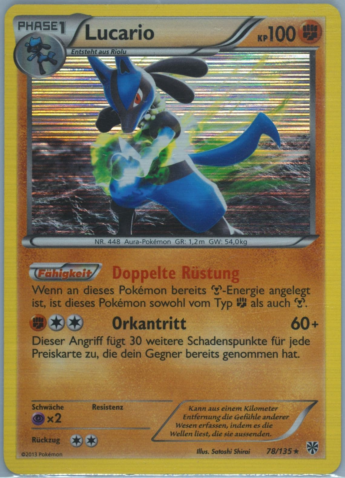Lucario-Holo German (78) 2013 Pokemon Black & White Plasma Storm