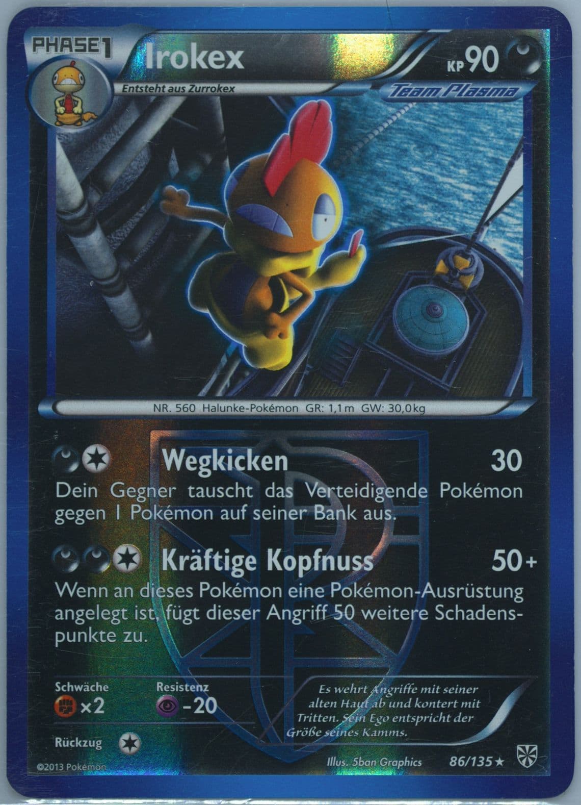 Irokex-Reverse Foil German (86) 2013 Pokemon Black & White Plasma Storm