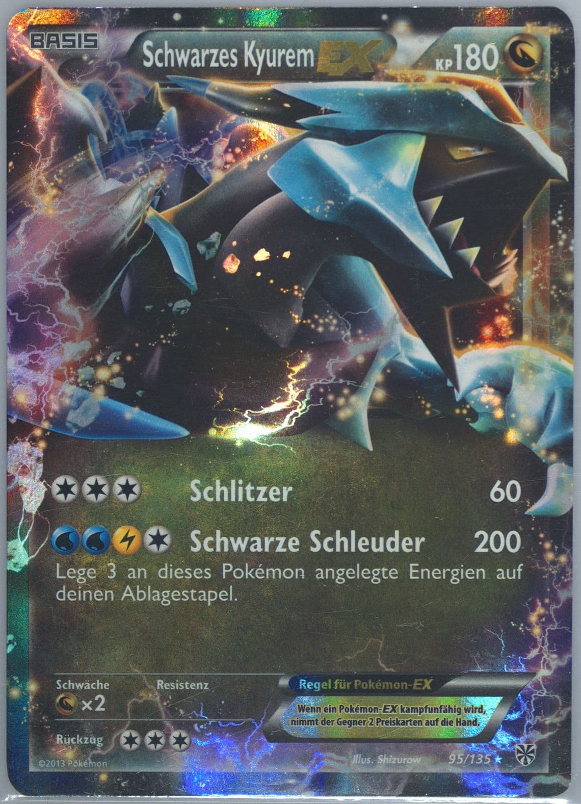 Schwarzes Kyurem EX German (95) 2013 Pokemon Black & White Plasma Storm