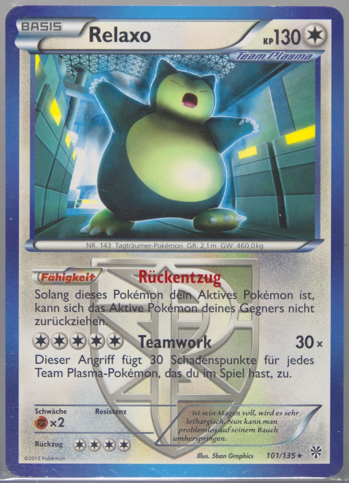 Relaxo German (101) 2013 Pokemon Black & White Plasma Storm