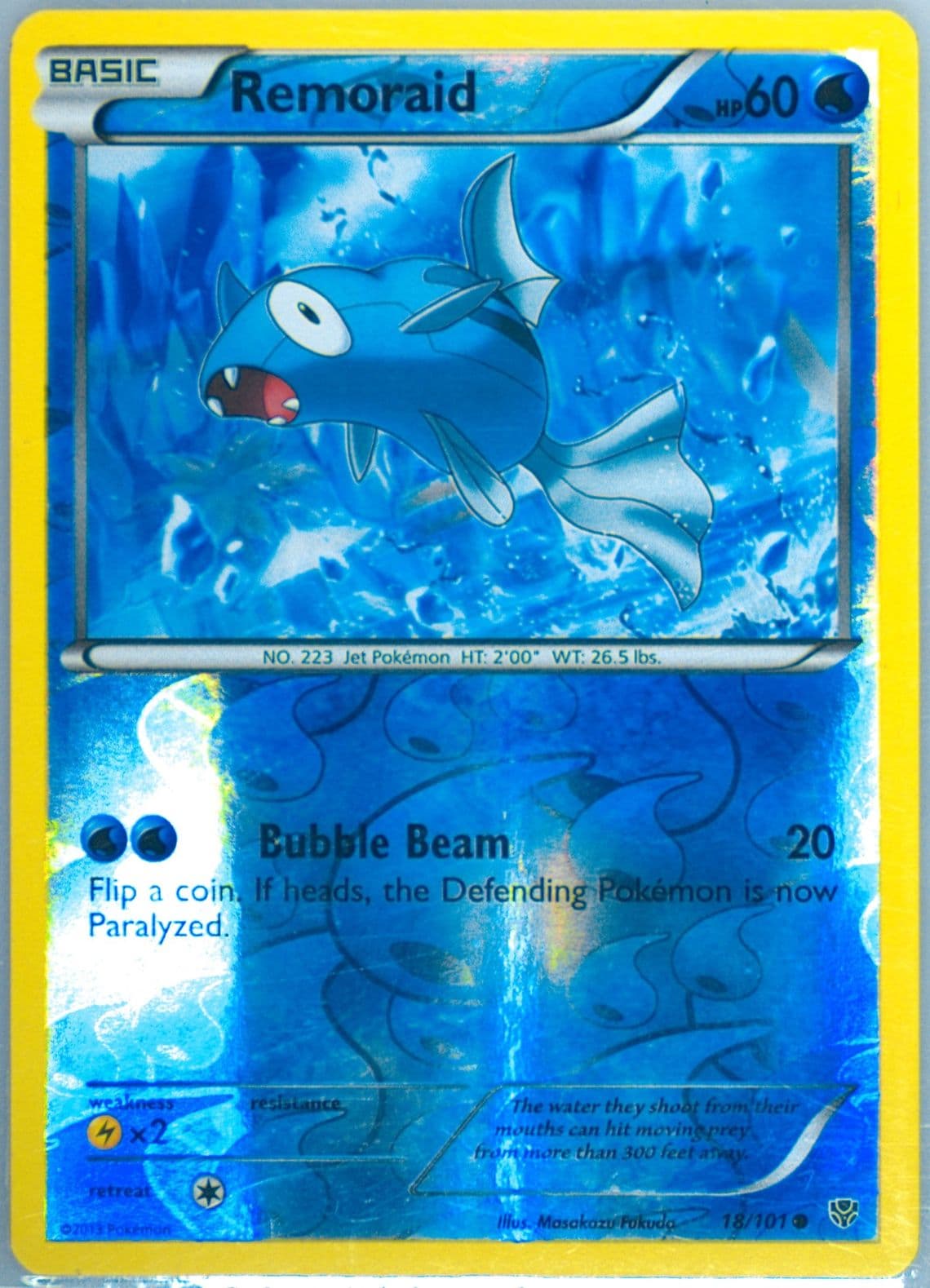 Remoraid-Reverse Foil (18) 2013 Pokemon Black & White Plasma Blast