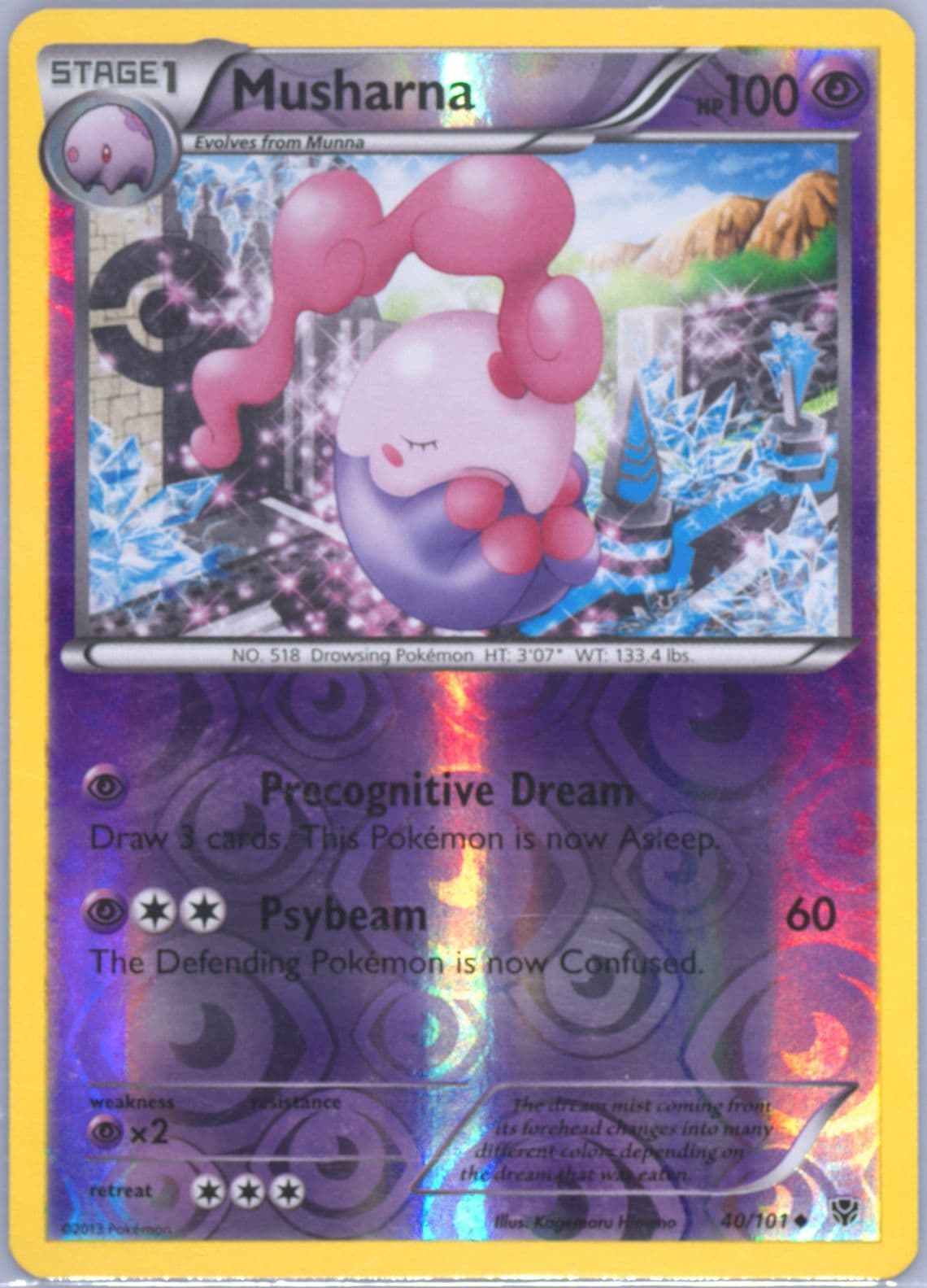 Musharna-Reverse Foil (40) 2013 Pokemon Black & White Plasma Blast