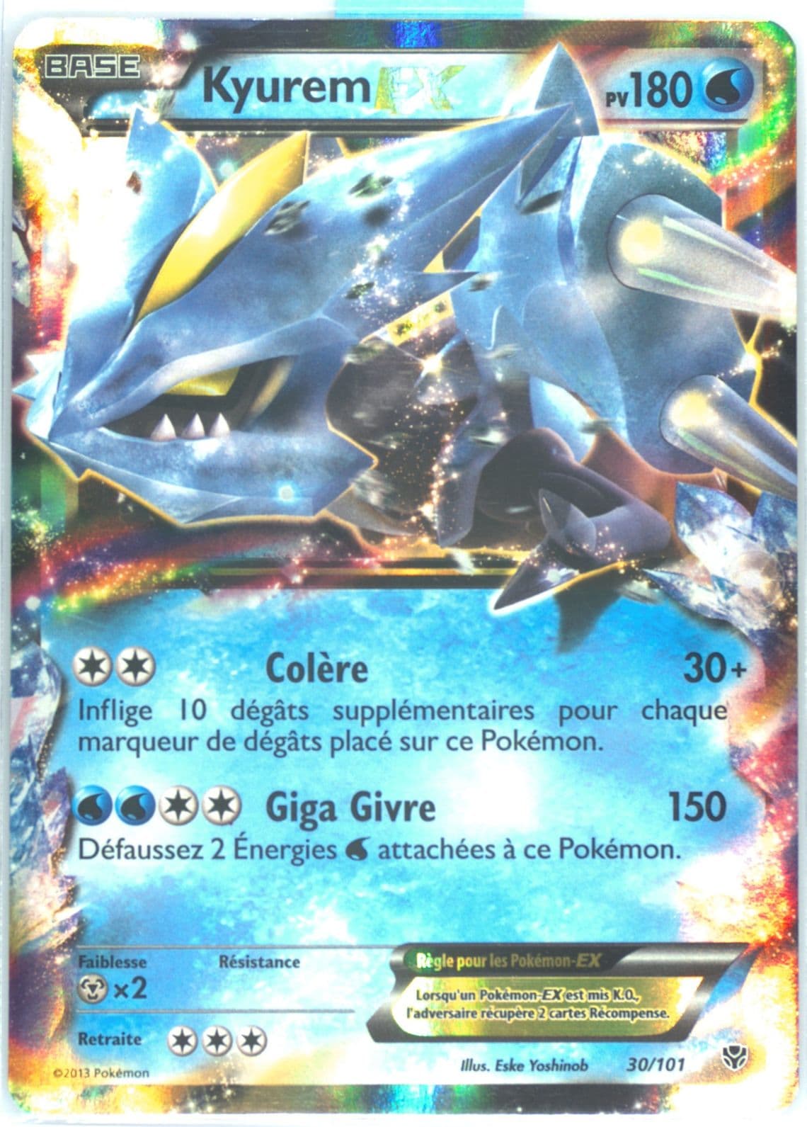 Kyurem EX French (30) 2013 Pokemon Black & White Plasma Blast