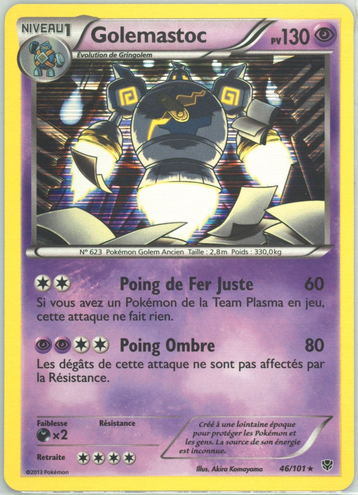 Golemastoc-Holo French (46) 2013 Pokemon Black & White Plasma Blast