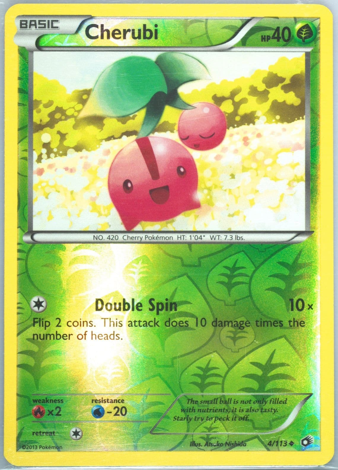 Cherubi-Reverse Foil (4) 2013 Pokemon Black & White Legendary Treasures