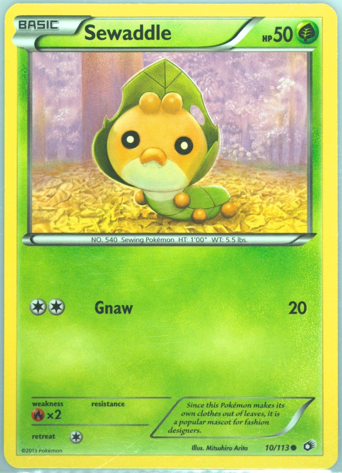 Sewaddle (10) 2013 Pokemon Black & White Legendary Treasures