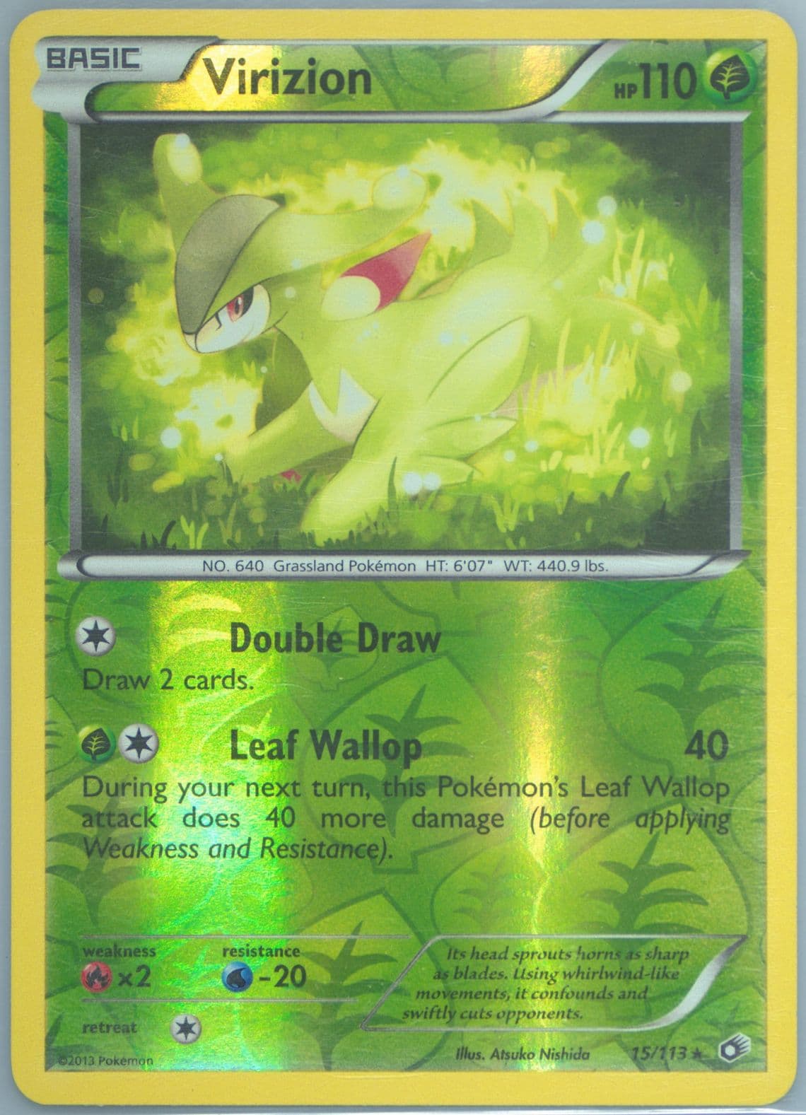 Virizion-Reverse Foil (15) 2013 Pokemon Black & White Legendary Treasures