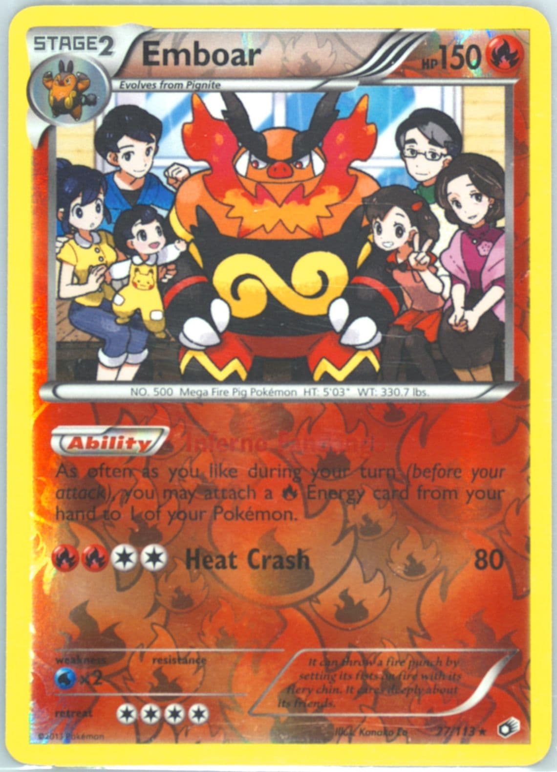 Emboar-Reverse Foil (27) 2013 Pokemon Black & White Legendary Treasures