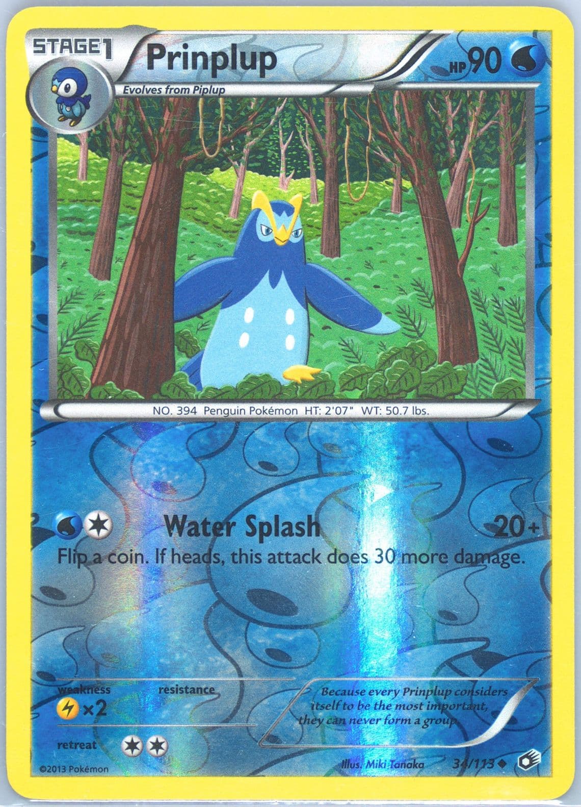 Prinplup-Reverse Foil (34) 2013 Pokemon Black & White Legendary Treasures