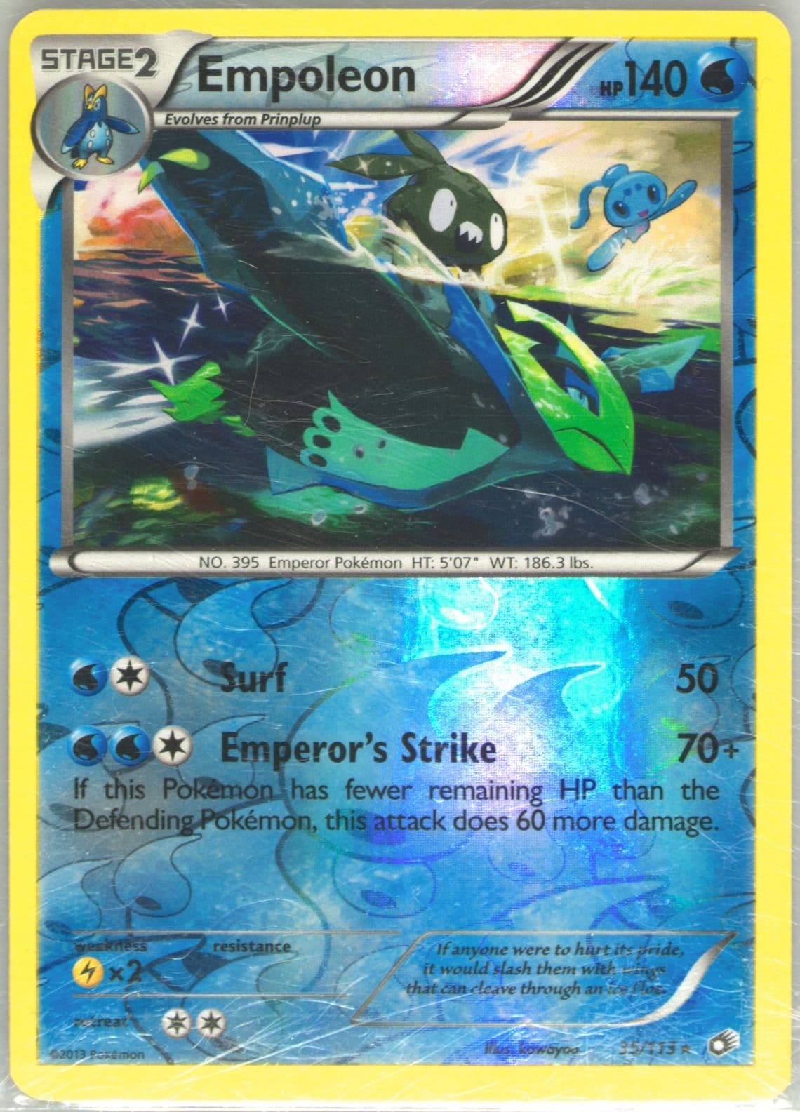 Empoleon-Reverse Foil (35) 2013 Pokemon Black & White Legendary Treasures