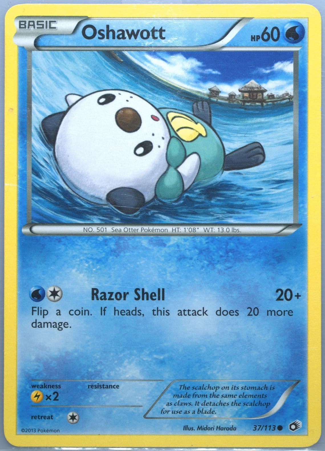 Oshawott (37) 2013 Pokemon Black & White Legendary Treasures