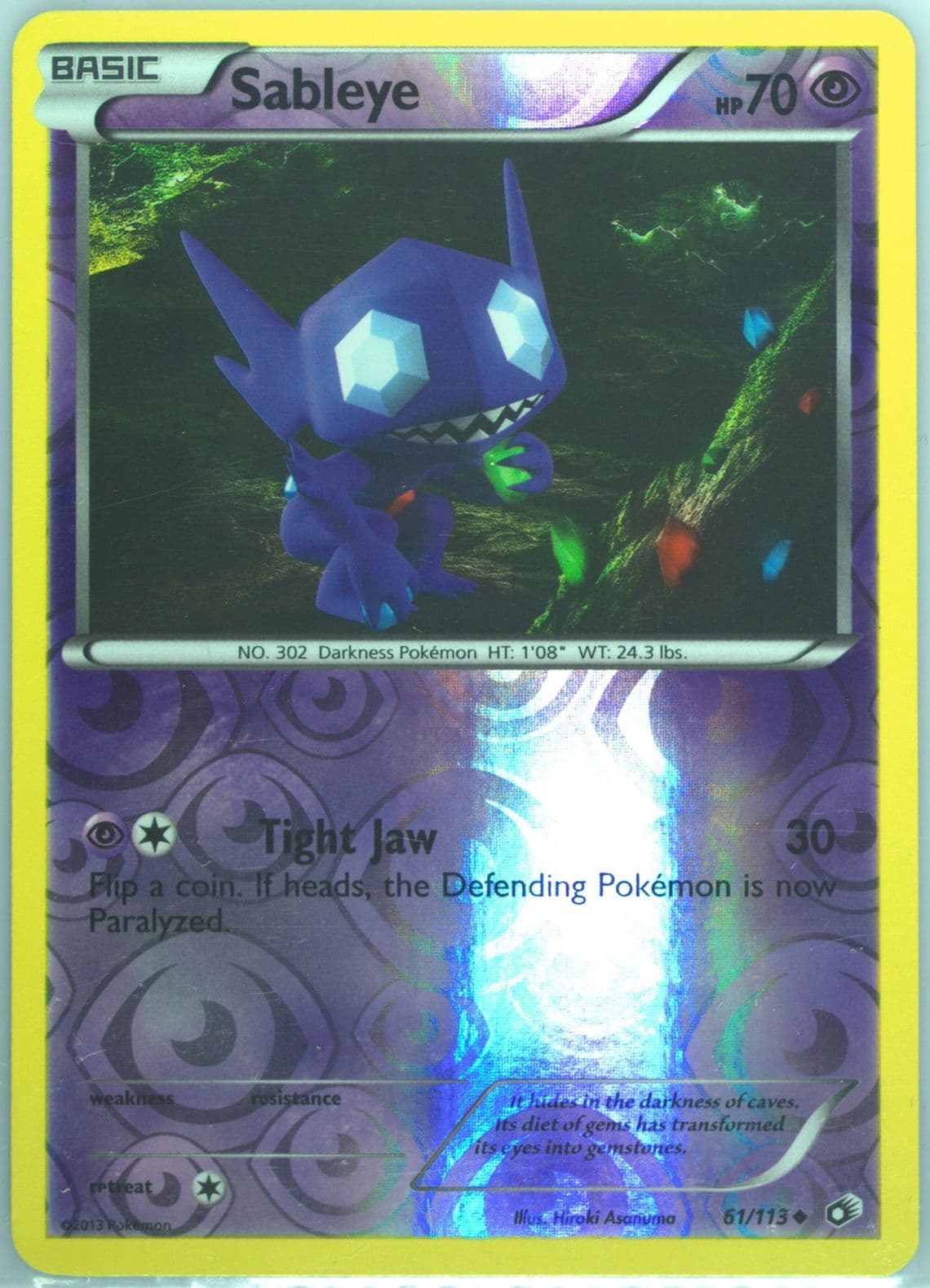 Sableye-Reverse Foil (61) 2013 Pokemon Black & White Legendary Treasures