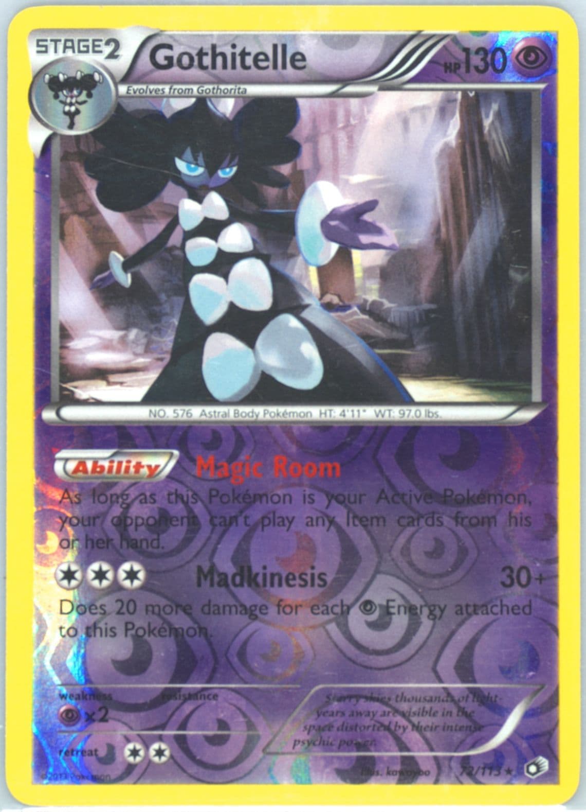 Gothitelle-Reverse Foil (72) 2013 Pokemon Black & White Legendary Treasures