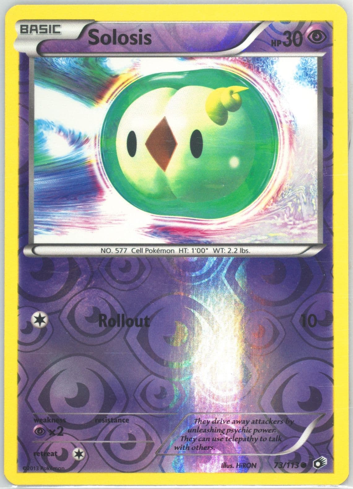 Solosis-Reverse Foil (73) 2013 Pokemon Black & White Legendary Treasures
