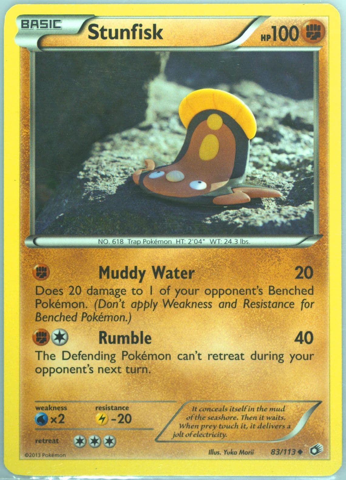 Stunfisk (83) 2013 Pokemon Black & White Legendary Treasures