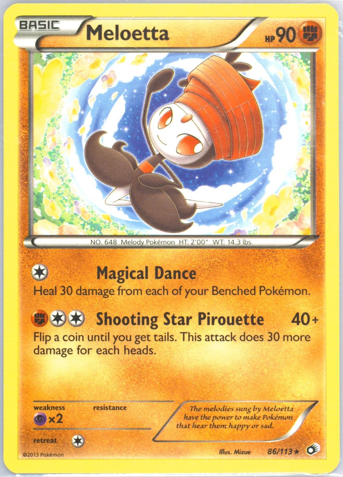 Meloetta (86) 2013 Pokemon Black & White Legendary Treasures