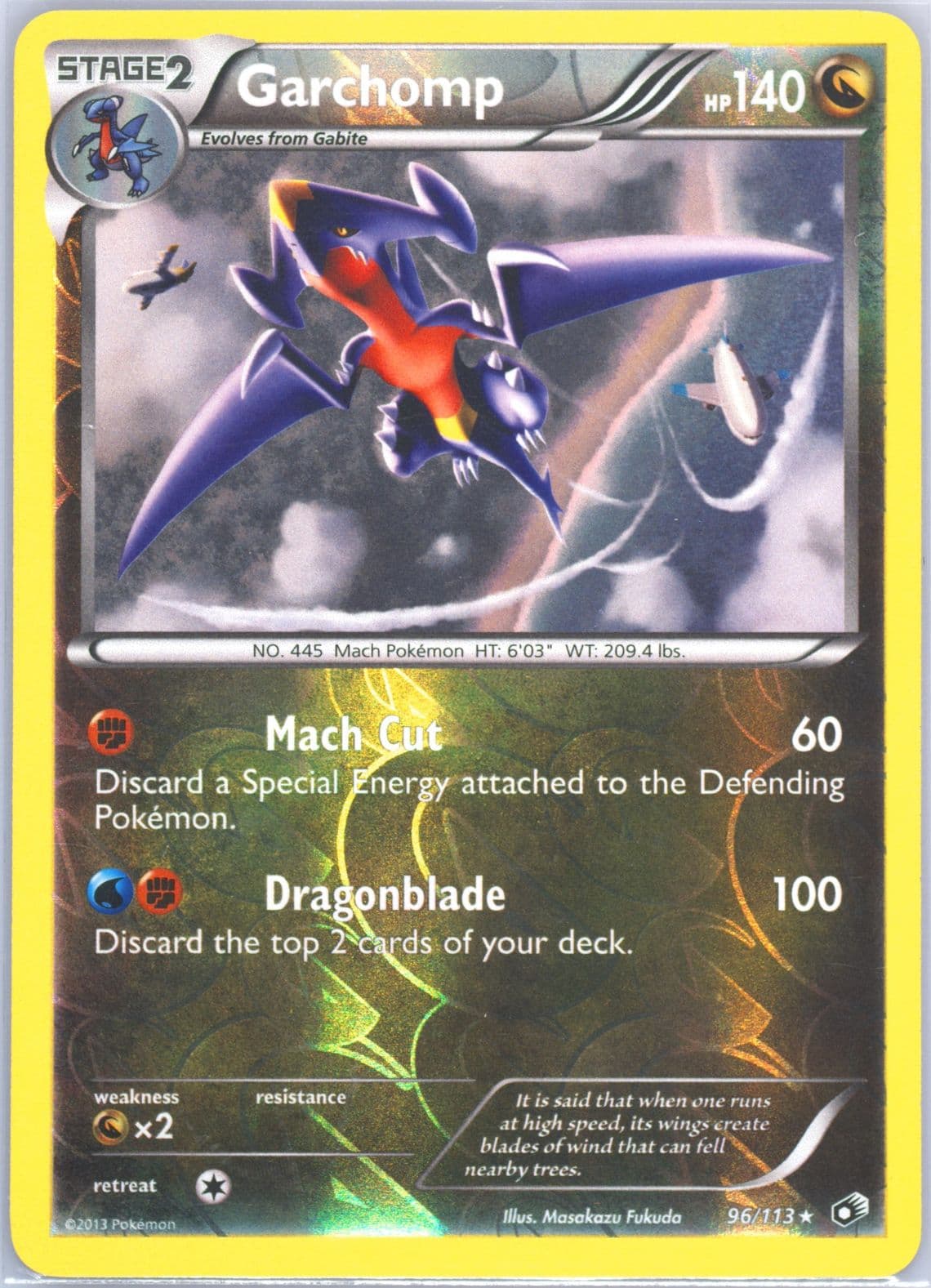 Garchomp-Reverse Foil (96) 2013 Pokemon Black & White Legendary Treasures