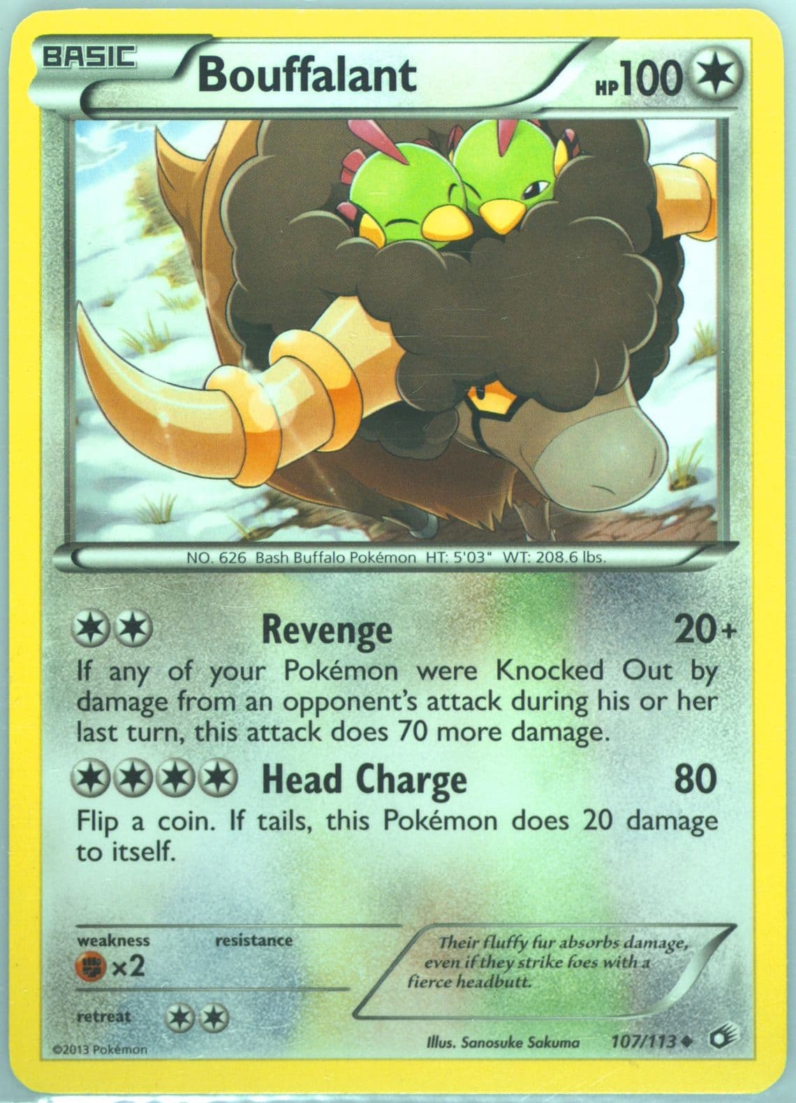 Bouffalant (107) 2013 Pokemon Black & White Legendary Treasures