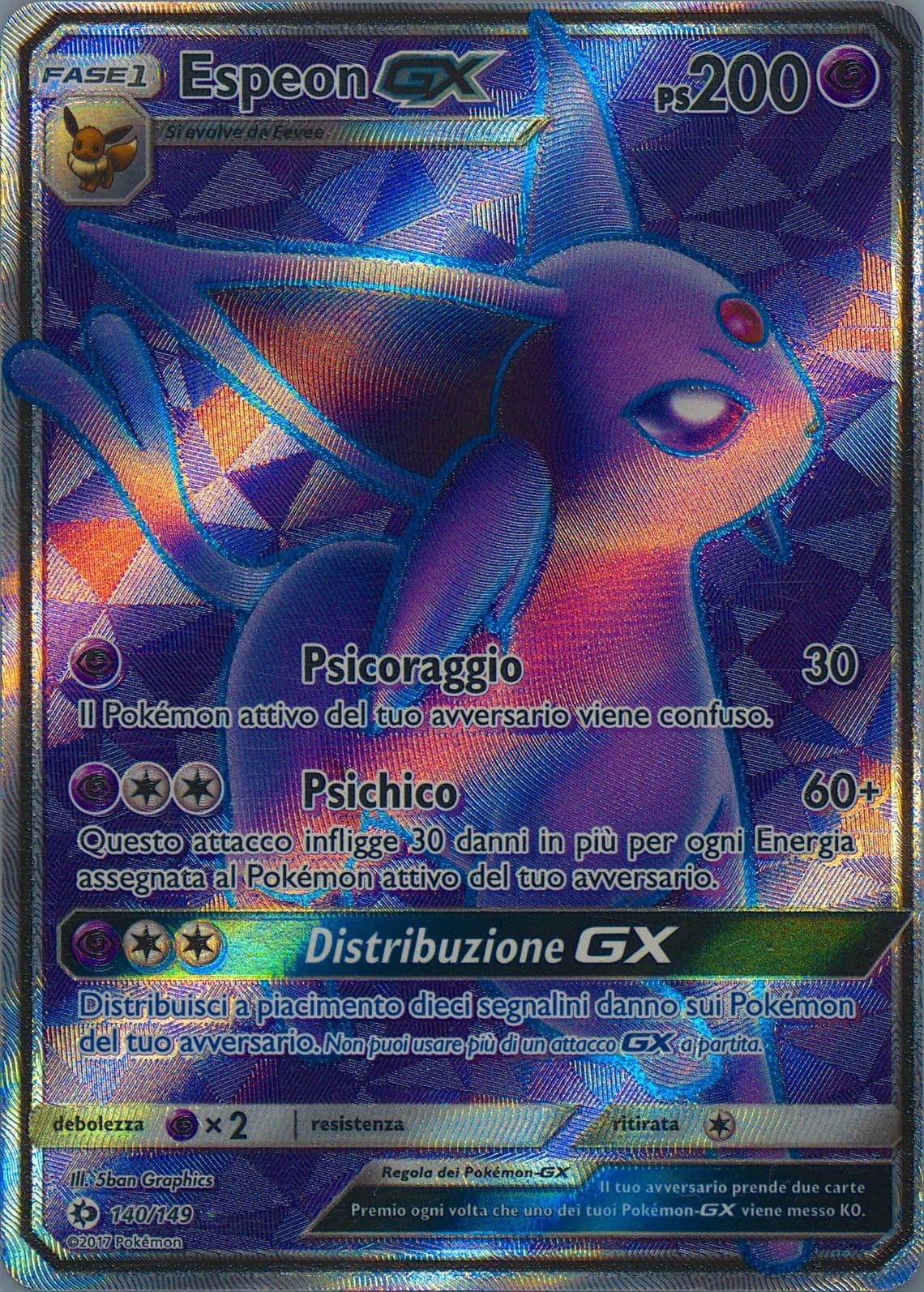 Full Art/Espeon GX Italian (140) 2017 Pokemon Sun & Moon