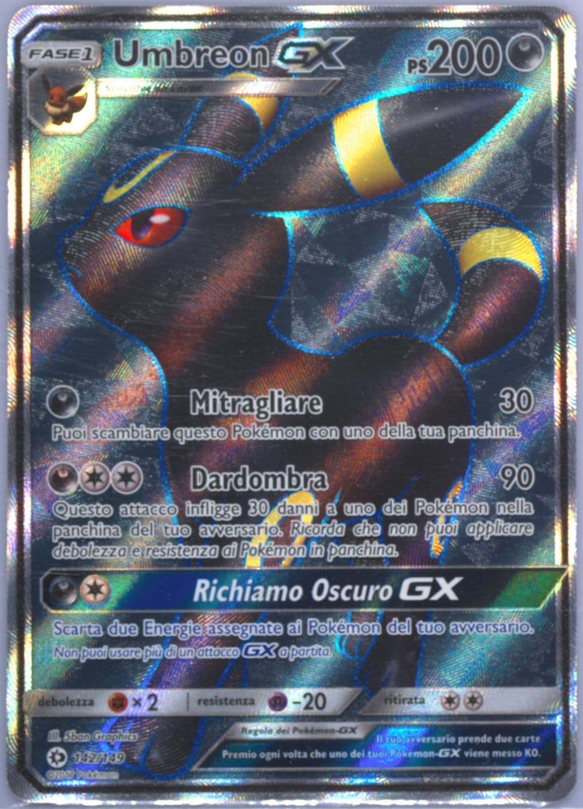 Full Art/Umbreon GX Italian (142) 2017 Pokemon Sun & Moon