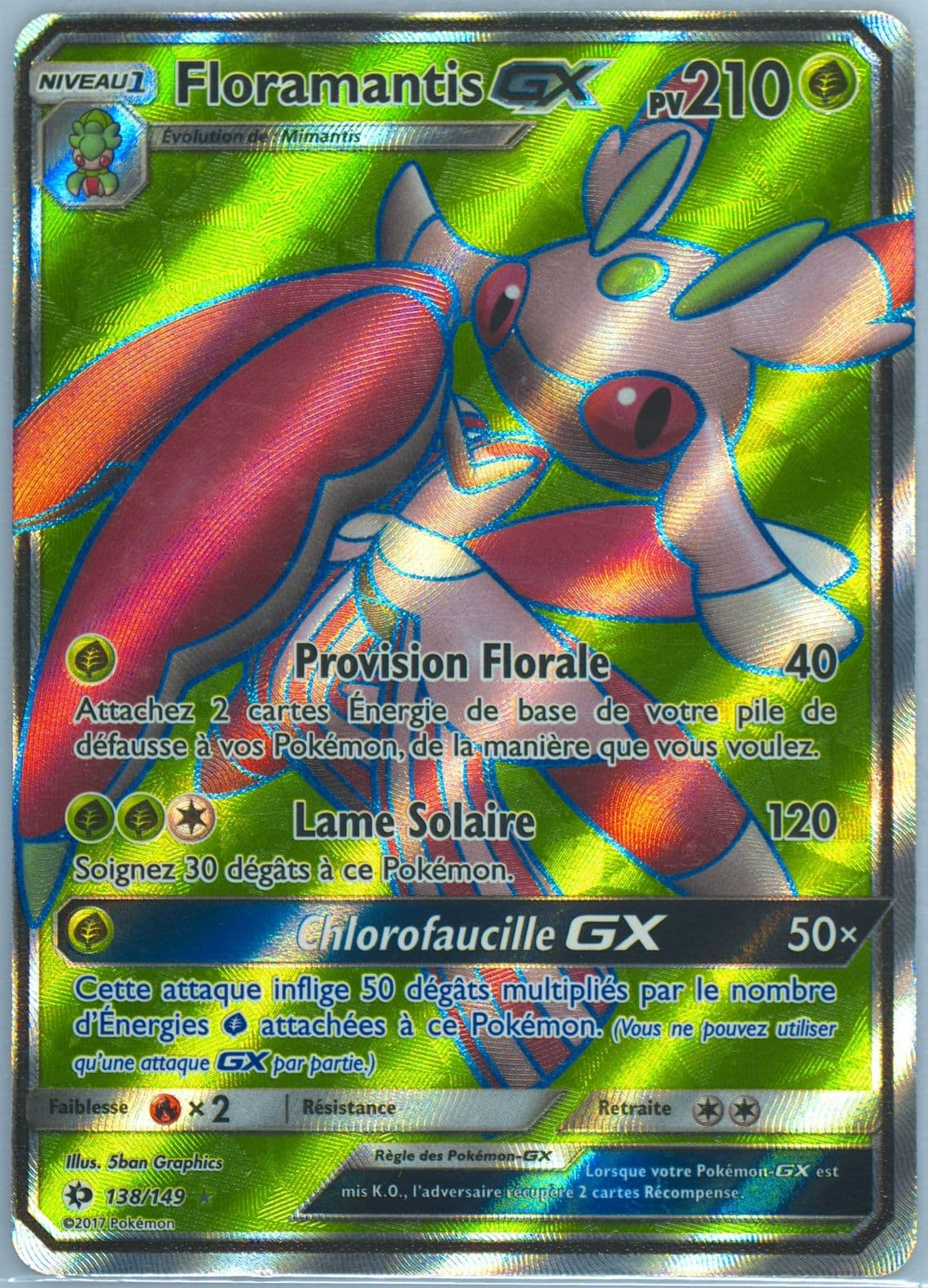 Full Art/Floramantis GX French (138) 2017 Pokemon Sun & Moon
