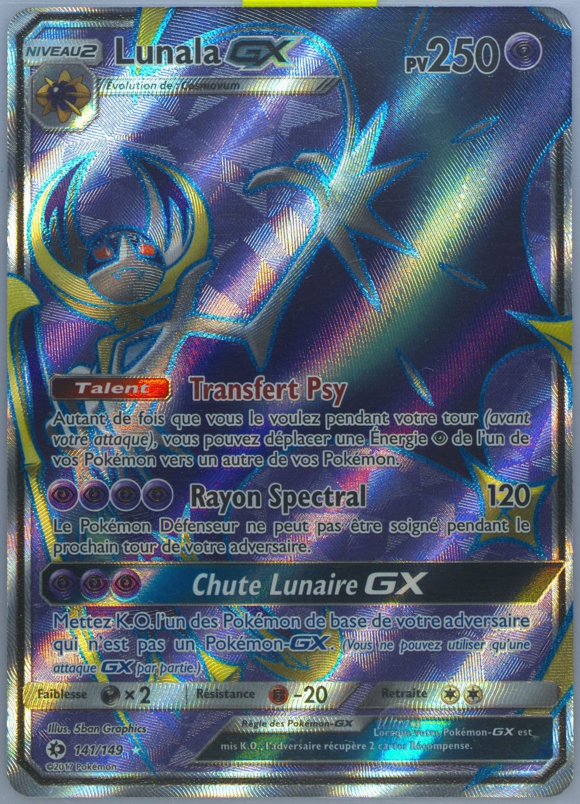 Full Art/Lunala GX French (141) 2017 Pokemon Sun & Moon