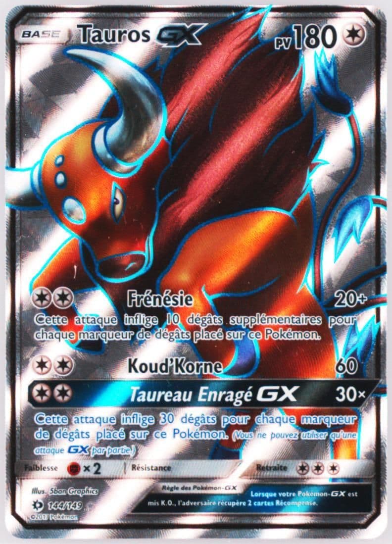 Full Art/Tauros GX French (144) 2017 Pokemon Sun & Moon