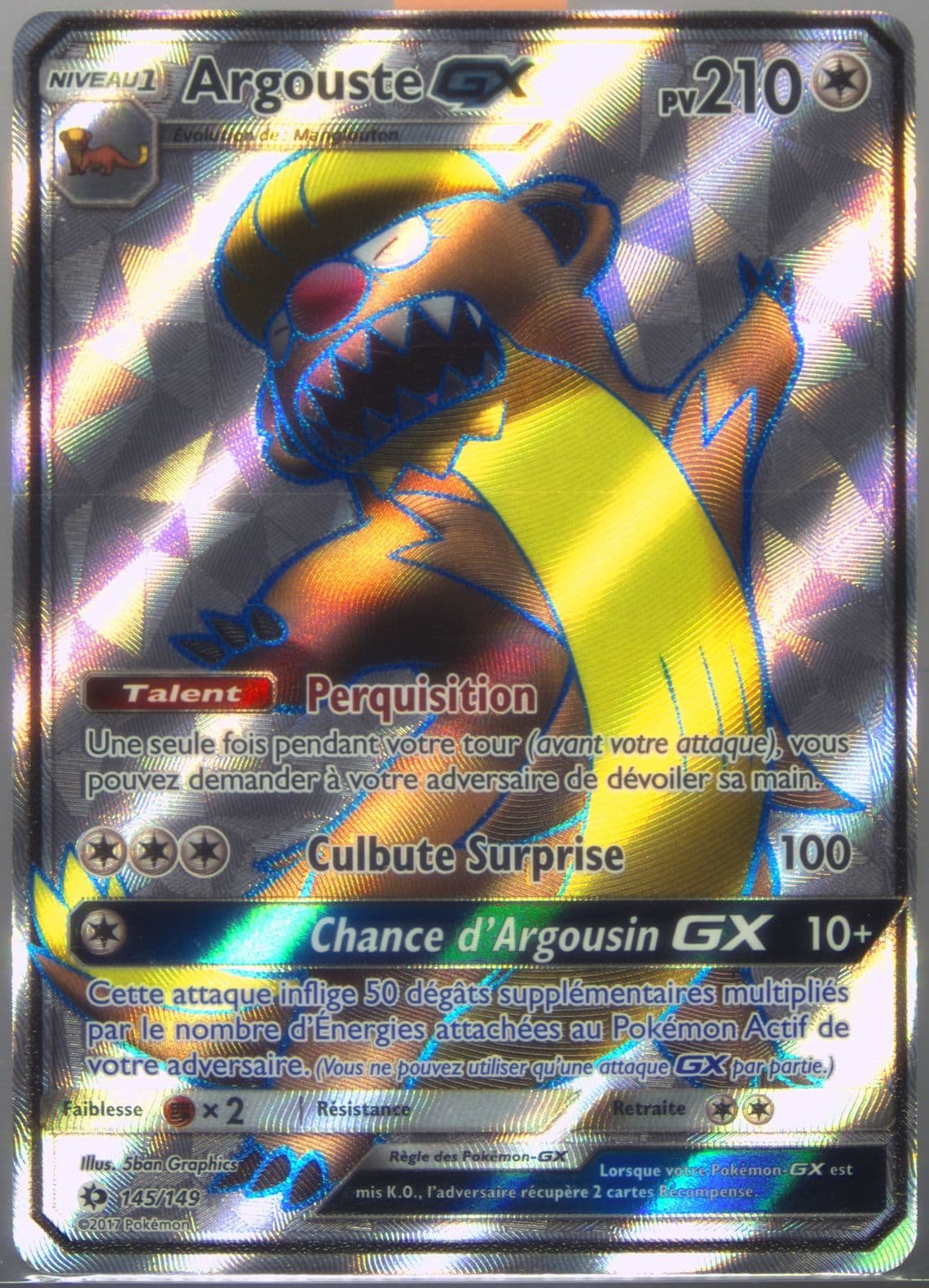 Full Art/Argouste GX French (145) 2017 Pokemon Sun & Moon