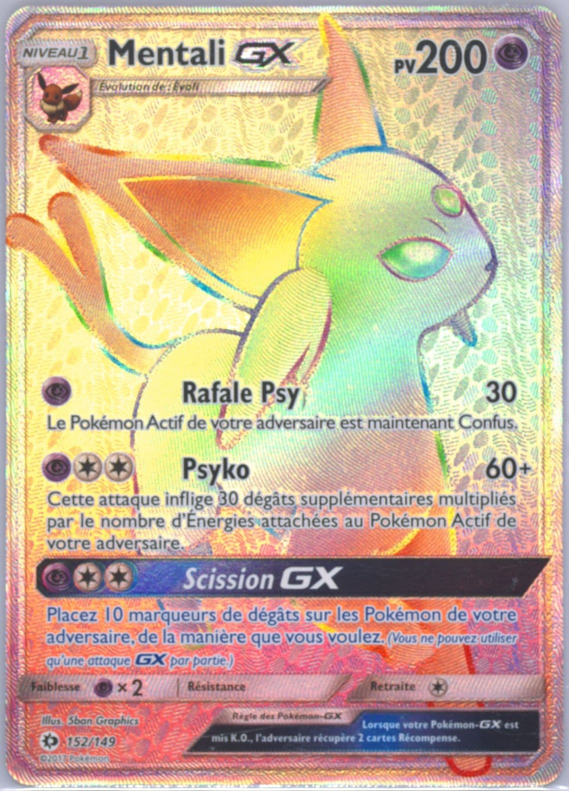 Full Art/Mentali GX French-Secret (152) 2017 Pokemon Sun & Moon