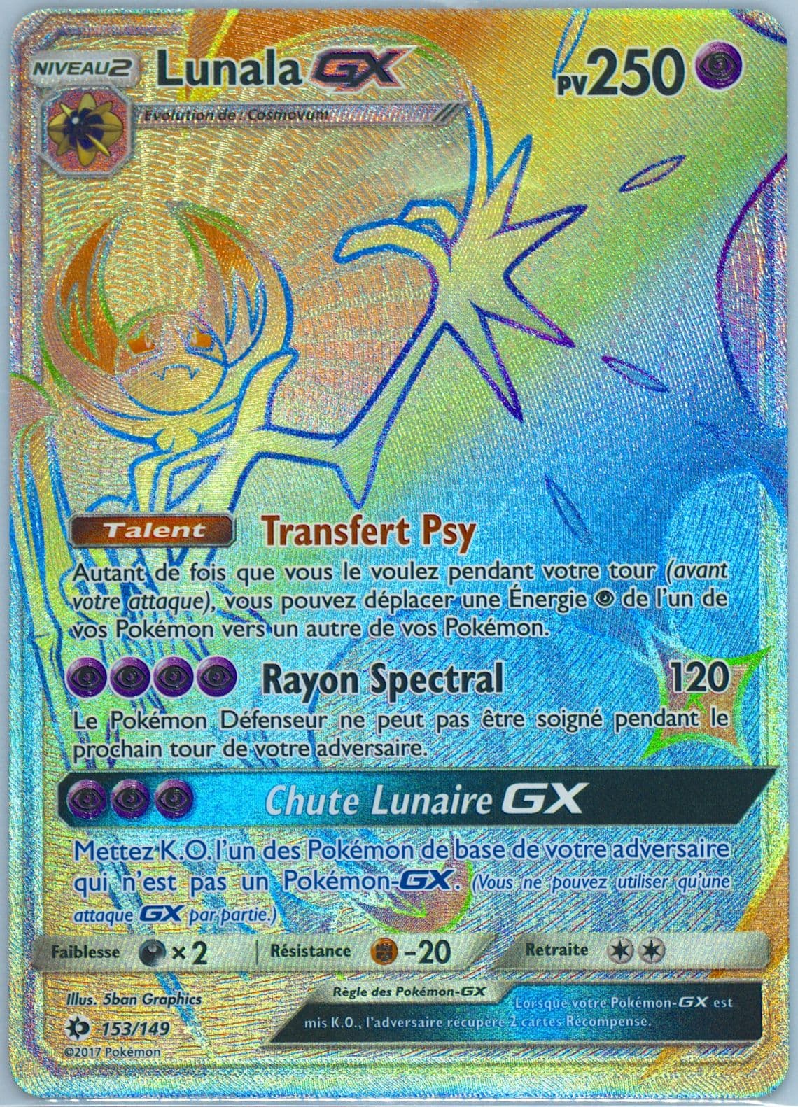 Full Art/Lunala GX French-Secret (153) 2017 Pokemon Sun & Moon